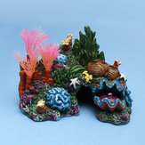 Aquário conchas resina de coral plantas aquáticas ornamental decoração